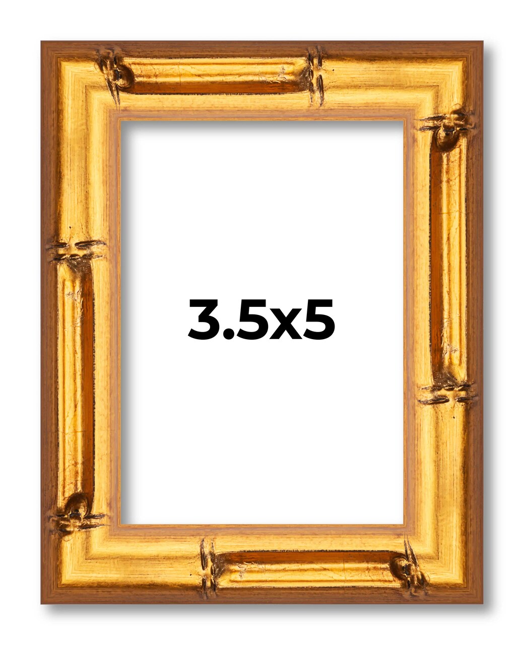 3.5x5 Thin Bamboo Picture Frame with UV-Resistant Acrylic & Acid Free Backing, Available in 2 Finishes - Gold and Brown